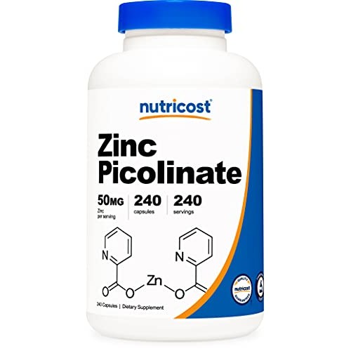 Nutricost Zinc Picolinate 50mg, 240 Vegetarian Capsules - Gluten ...