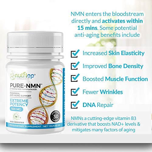 Pure-NMN Nicotinamide Mononucleotide Extreme Potency 500mg Capsul...