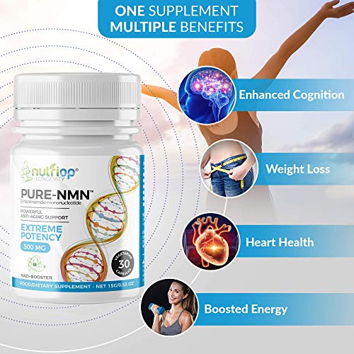 Pure-NMN Nicotinamide Mononucleotide Extreme Potency 500mg Capsul...