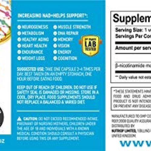Pure-NMN Nicotinamide Mononucleotide Extreme Potency 500mg Capsul...