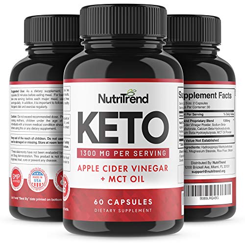 Keto Pills with Apple Cider Vinegar & MCT Oil, BHB Weight Loss Su...