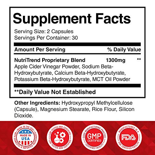 Keto Pills with Apple Cider Vinegar & MCT Oil, BHB Weight Loss Su...