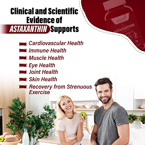 Nutritunes Astaxanthin 12mg Vegan Softgels - Powerful Health Supp...