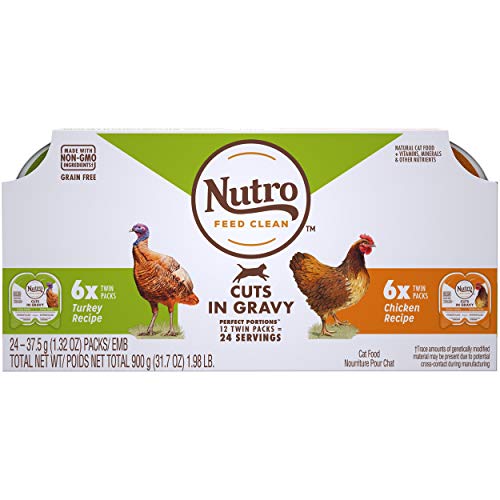 NUTRO Grain Free Natural Soft Wet Cat Food Cuts in Gravy Turkey R...
