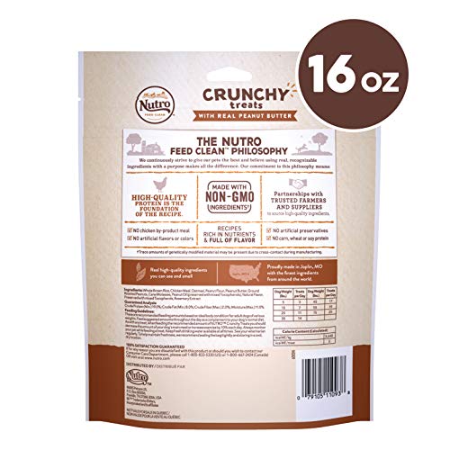 NUTRO Small Crunchy Natural Dog Treats with Real Peanut Butter, 1...