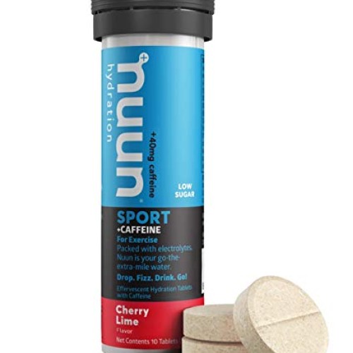 Nuun Sport + Caffeine: Electrolyte Drink Tablets, Cherry Limeade,...