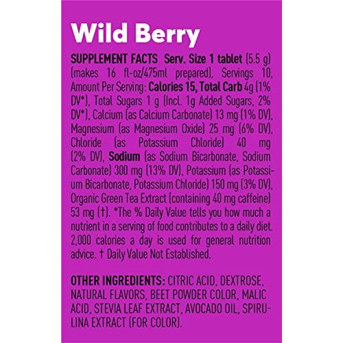 Nuun Sport + Caffeine: Electrolyte Drink Tablets, Wild Berry,10 C...