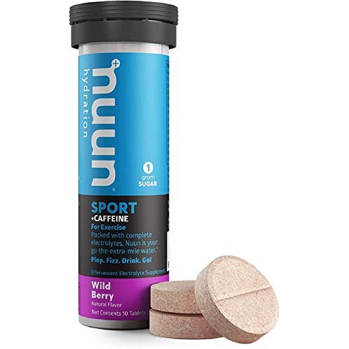 Nuun Sport + Caffeine: Electrolyte Drink Tablets, Wild Berry,10 C...