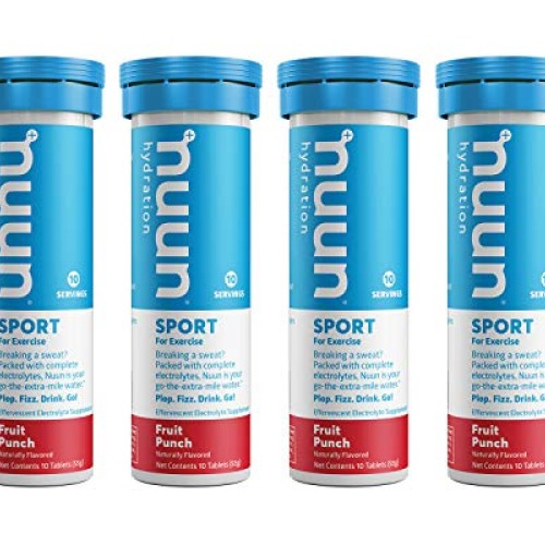 Nuun Sport: Electrolyte Drink Tablets, Fruit Punch, 4 Tubes 40 S...