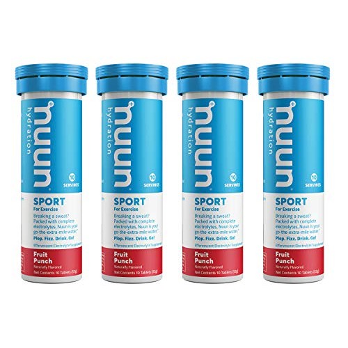 Nuun Sport: Electrolyte Drink Tablets, Fruit Punch, 4 Tubes 40 S...