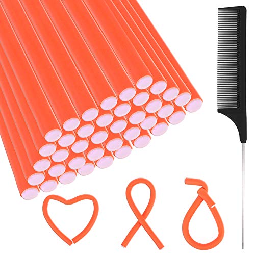 OBANGONG 40 Pieces Curling Rods,Twist Foam Heatless Hair Curlers ...