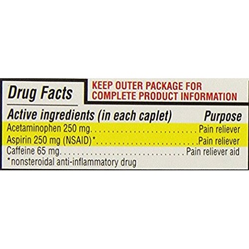 Equate Extra Strength Headache Relief Acetaminophen, Aspirin NSA...