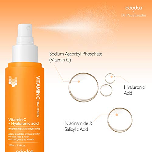 ODODOS Vitamin C Face Toner with Hyaluronic Acid, Glycolic Acid T...