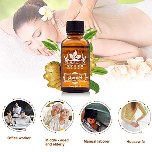 Ofanyia 5Pcs Lymphatic Drainage Ginger Oil, 100% PURE Natural Gin...