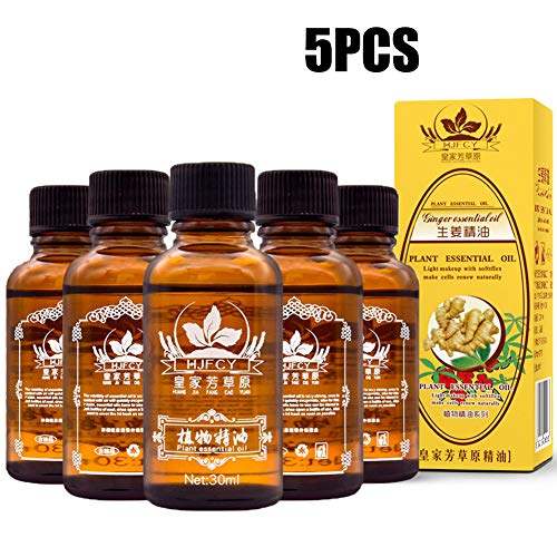 Ofanyia 5Pcs Lymphatic Drainage Ginger Oil, 100% PURE Natural Gin...