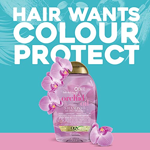 OGX Fade-Defying Orchid Oil Shampoo with UVA/UVB Sun Filters, 13 ...