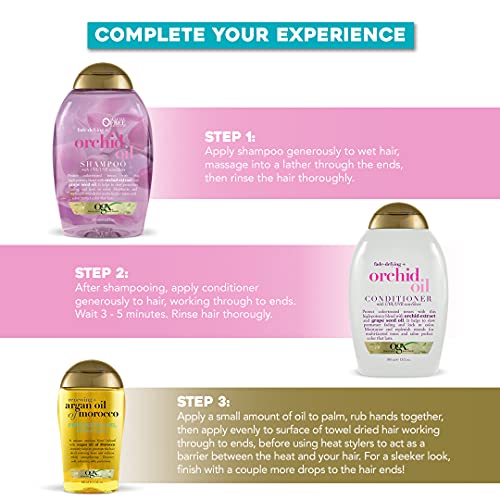 OGX Fade-Defying Orchid Oil Shampoo with UVA/UVB Sun Filters, 13 ...