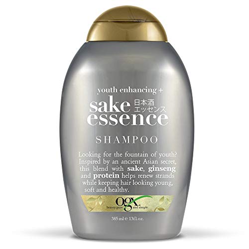 OGX Youth Enhancing + Sake Shampoo, 13 Ounce Bottle Sulfate-Free ...
