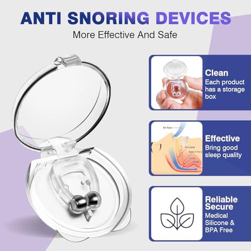 Anti Snoring Devices,Snore Stopper with Adjustable Magnet, Silico...