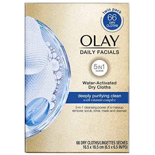 Olay Daily Facials, Deeply Purifying Clean, 5-in-1 Cleansing Wipe...