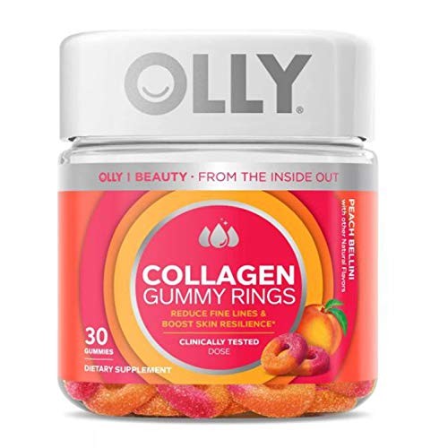 Olly Collagen Gummy Rings! 30 Gummies Peach Peach Bellini Flavor!...
