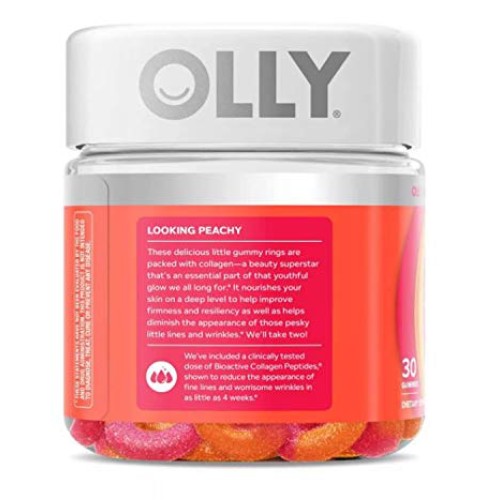 Olly Collagen Gummy Rings! 30 Gummies Peach Peach Bellini Flavor!...
