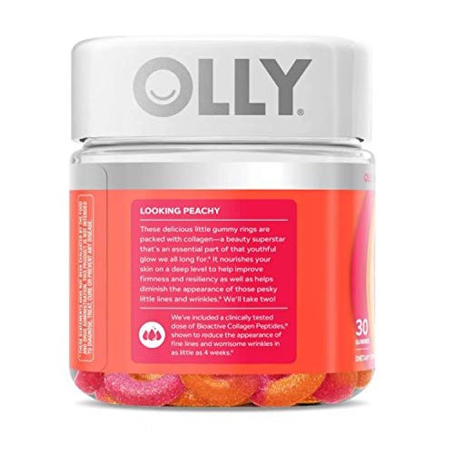 Olly Collagen Gummy Rings! 30 Gummies Peach Peach Bellini Flavor!...