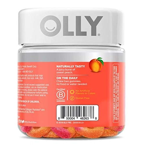 Olly Collagen Gummy Rings! 30 Gummies Peach Peach Bellini Flavor!...