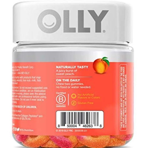 Olly Collagen Gummy Rings! 30 Gummies Peach Peach Bellini Flavor!...