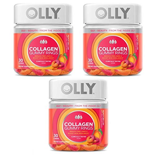 Olly Collagen Gummy Rings! 30 Gummies Peach Peach Bellini Flavor!...
