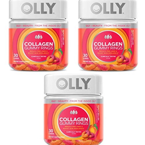 Olly Collagen Gummy Rings! 30 Gummies Peach Peach Bellini Flavor!...