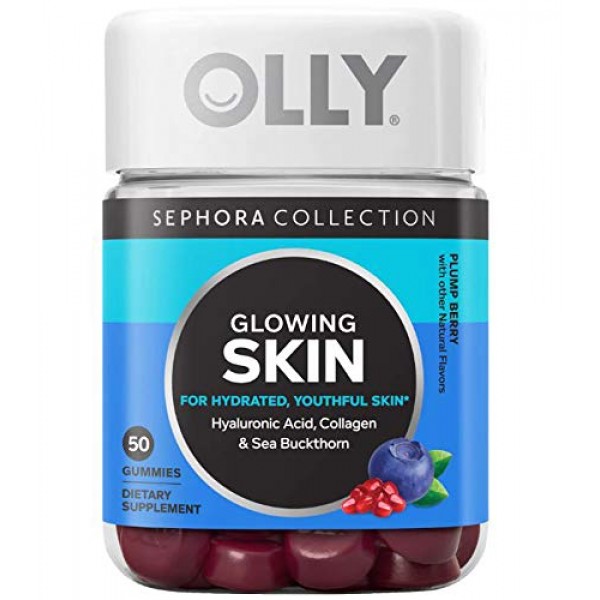 OLLY Glowing Skin Gummy, 50 Gummies! Hyaluronic Acid, Collagen, a...