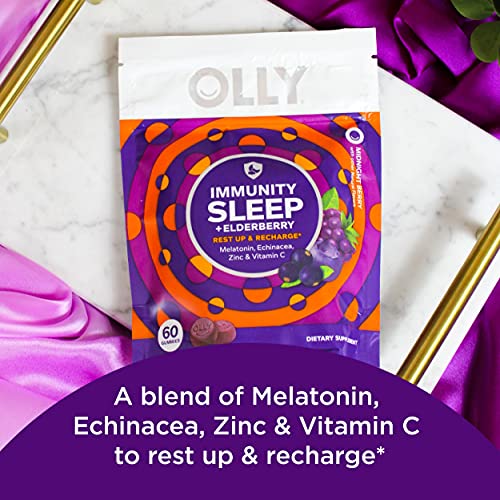 OLLY Immunity Sleep + Elderberry Melatonin Gummy, 30 Day Supply ...