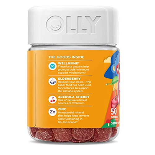 OLLY Kids Immunity Gummy, Immune Support, Wellmune, Elderberry, V...