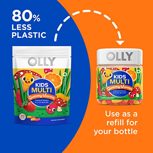 OLLY Kids Multivitamin Gummy Worms, Overall Health and Immune Sup...
