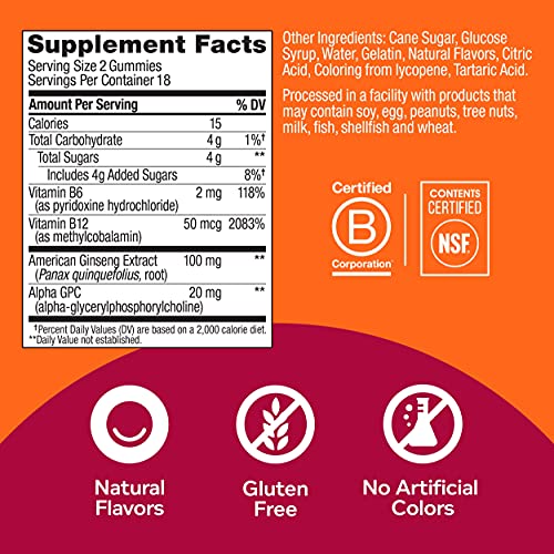 OLLY Laser Focus Gummy, 18 Day Supply 36 Gummies, Berry Tangy T...