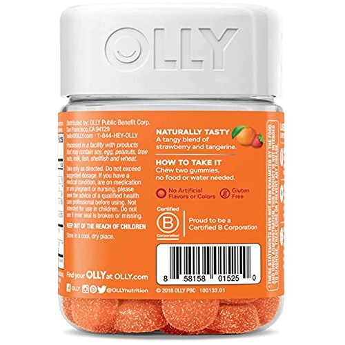 OLLY Laser Focus Gummy, 18 Day Supply 36 Gummies, Berry Tangy T...
