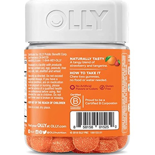 OLLY Laser Focus Gummy, 18 Day Supply 36 Gummies, Berry Tangy T...