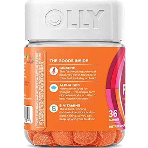OLLY Laser Focus Gummy, 18 Day Supply 36 Gummies, Berry Tangy T...