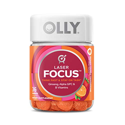 OLLY Laser Focus Gummy, 18 Day Supply 36 Gummies, Berry Tangy T...