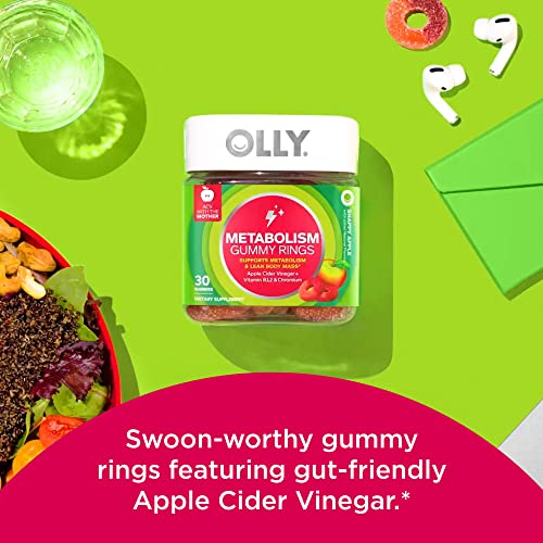 OLLY Metabolism Gummy Rings, Apple Cider Vinegar, Vitamin B12, Ch...