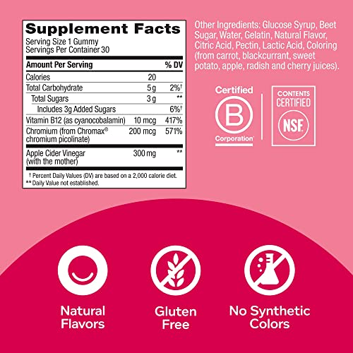 OLLY Metabolism Gummy Rings, Apple Cider Vinegar, Vitamin B12, Ch...