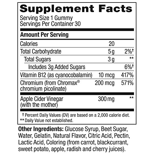 OLLY Metabolism Gummy Rings, Apple Cider Vinegar, Vitamin B12, Ch...