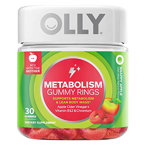 OLLY Metabolism Gummy Rings, Apple Cider Vinegar, Vitamin B12, Ch...