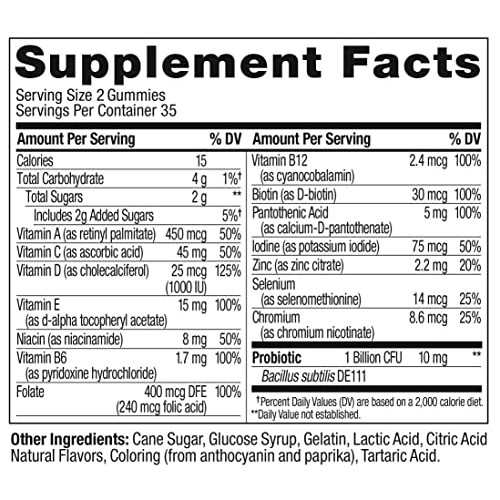 OLLY Multi + Probiotic Adult Multivitamin Gummy, 35 Day Supply 7...