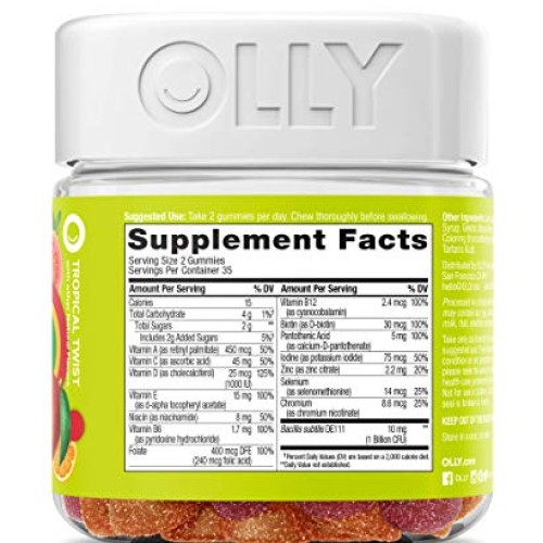 OLLY Multi + Probiotic Adult Multivitamin Gummy, 35 Day Supply 7...