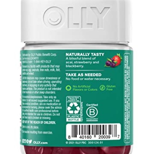 OLLY Muscle Recovery Sleep Gummies, Sleep and Sore Muscle Support...