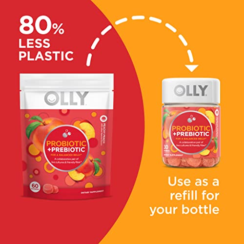 OLLY Probiotic + Prebiotic Gummy, Digestive Support and Gut Healt...