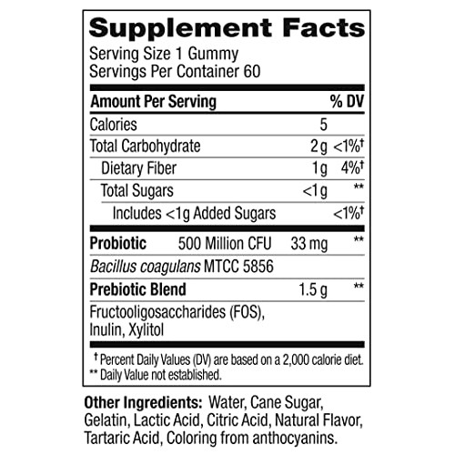 OLLY Probiotic + Prebiotic Gummy, Digestive Support and Gut Healt...