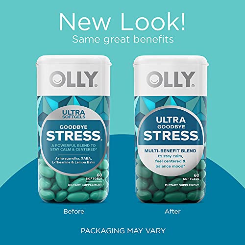 OLLY Ultra Strength Goodbye Stress Softgels, GABA, Ashwagandha, L...